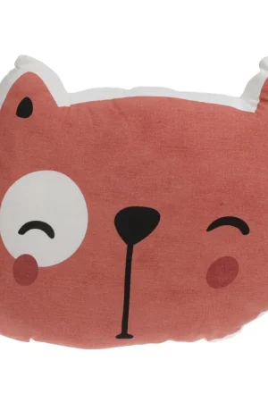 Dieren sierkussen voor kinderkamer - Katje / poes - terra - 35 x 40 cm - polyester Lage Prijs