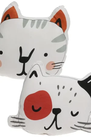 Dieren sierkussen set - 2x - Kat / poes - kinderkamer - 35 x 40 cm - polyester Lage Kosten