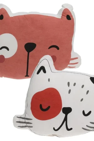 Dieren sierkussen set - 2x - Kat / poes - kinderkamer - 35 x 40 cm - polyester Betrouwbaar