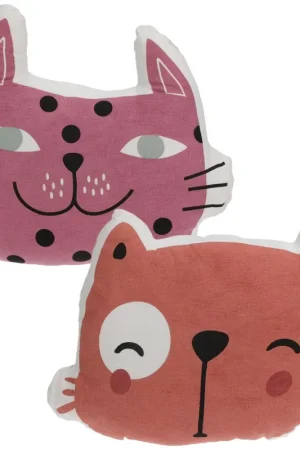 Flitsaanbieding Dieren sierkussen set - 2x - Kat / poes - kinderkamer - 35 x 40 cm - polyester