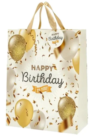 Cepewa Cadeautasjes - Happy Birthday - 17x23 cm - ballonnen Uitverkoop