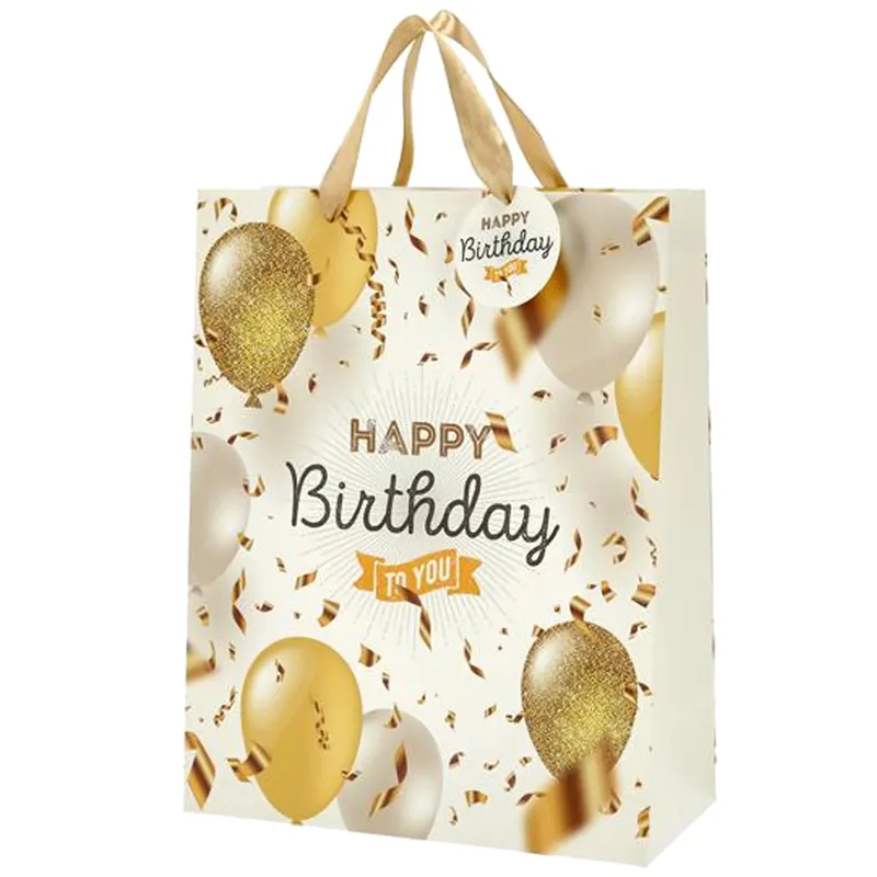 Cepewa Cadeautasjes - Happy Birthday - 17x23 cm - ballonnen Uitverkoop