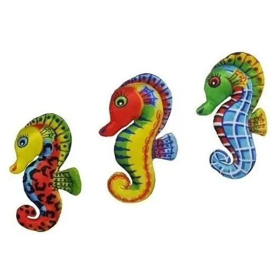 Set van 3 zeepaardjes knuffels - 27 cm - geel rood groen Koopje