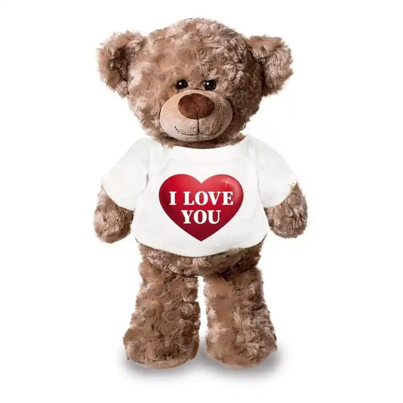 Dagaanbieding Knuffel teddybeer hartje - pluche - 43 cm - met shirt