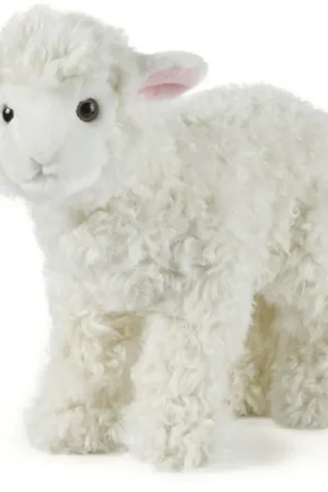 Living Nature schaap/lammetje knuffel - wit - pluche - 29 cm Flitsaanbieding