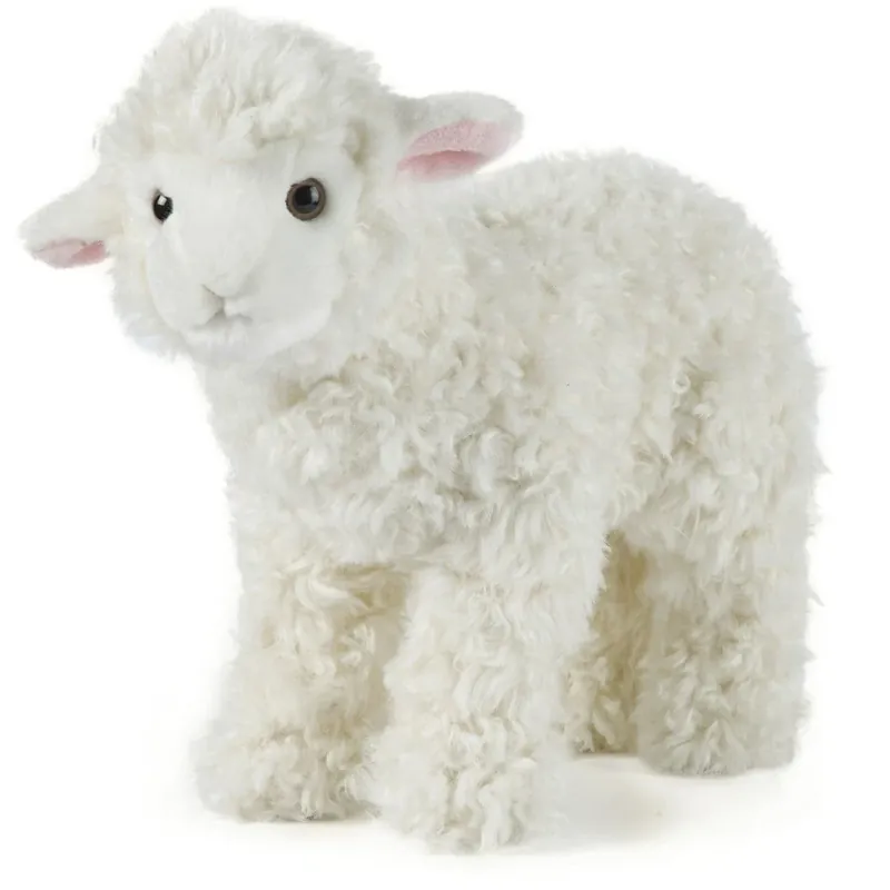 Living Nature schaap/lammetje knuffel - wit - pluche - 29 cm Flitsaanbieding