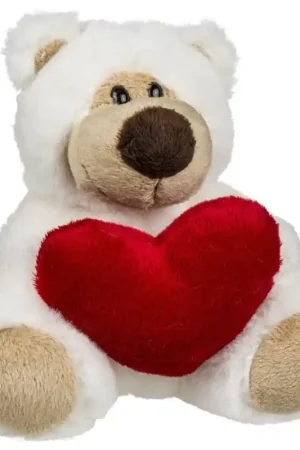 Pluche knuffelbeertje met rood hartje - 15 cm - Valentijnscadeau Seizoensaanbieding