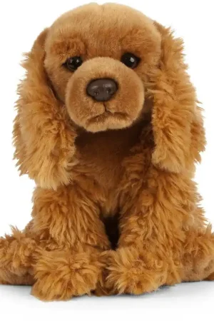 Aanbieding Living Nature - Cocker Spaniel knuffel - pluche - bruin - 20 cm