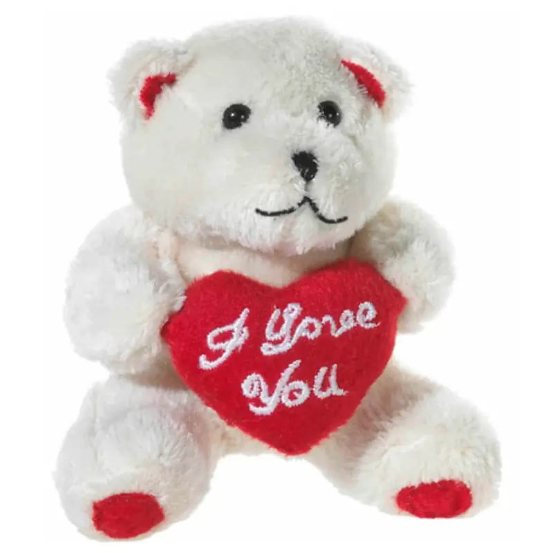 Seizoensaanbieding Heunec pluche knuffelbeertje - 10 cm - I LOVE YOU hartje