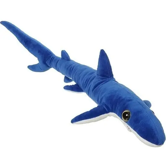 Pluche haai knuffel XL - blauw - 110 cm - dierenknuffel Gecertificeerd