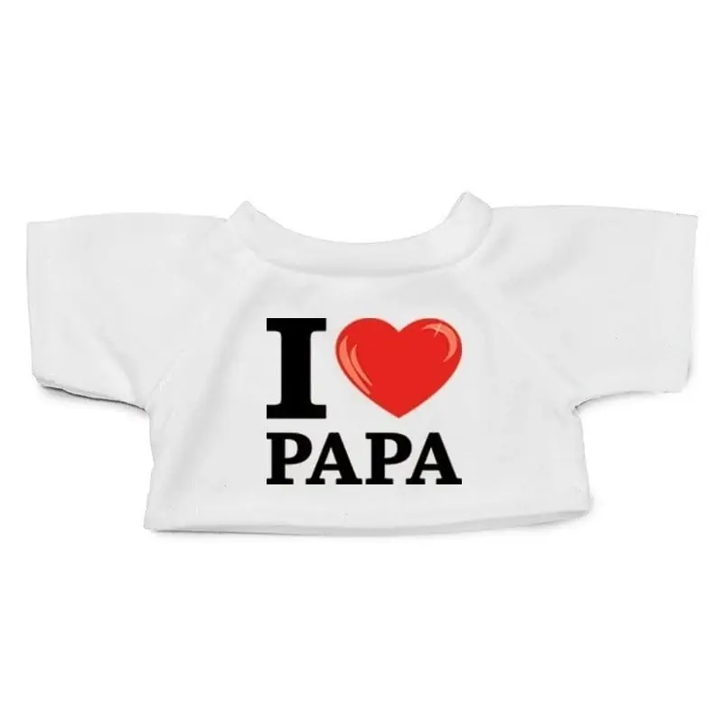 Knuffel kleding I love papa shirt - wit - XL - Clothies Rechtstreeks Van De Fabrikant