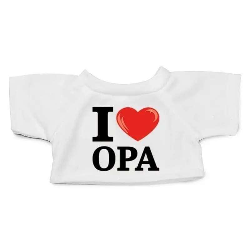 Clothies knuffel kleding - wit - I love opa - XL Favoriet