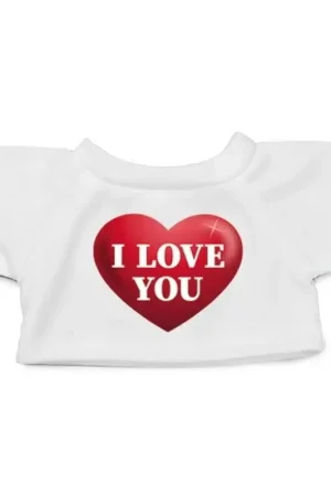 Aanbieding Clothies knuffelshirt I love you hart - wit - XL