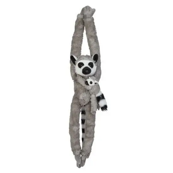 Ringstaartmaki knuffel - pluche - hangend - 85 cm - baby aapje Beperkt Aanbod
