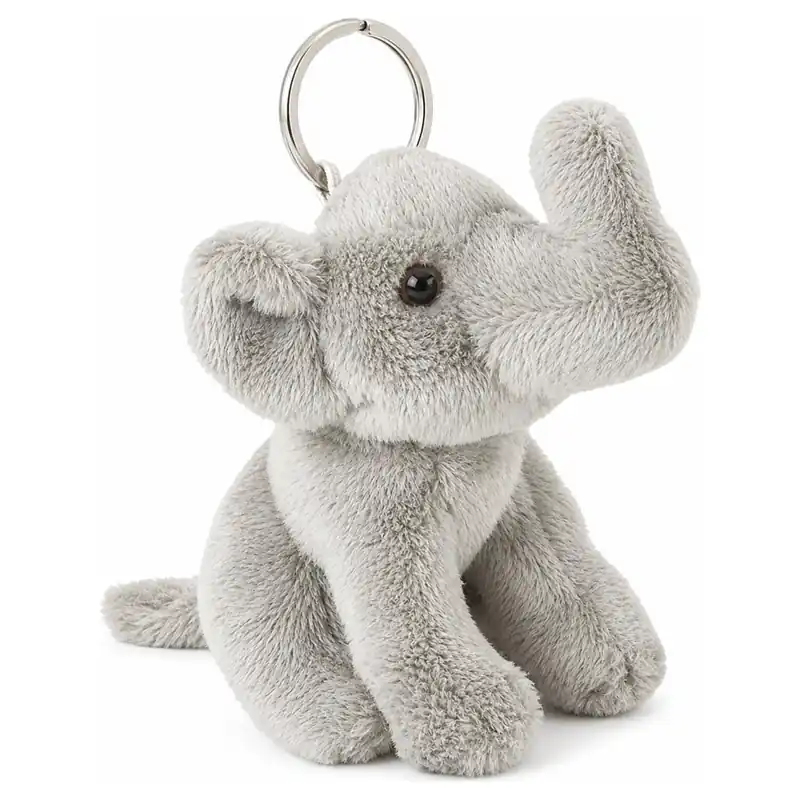 Op = Op Pluche olifanten knuffel sleutelhanger - grijs - 10 cm