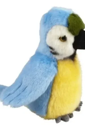 Blauw/gele ara knuffel - pluche - 18 cm - papegaai Alleen Vandaag