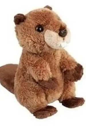 Aanbieding Ravensden bever knuffel - pluche - bruin - 15 cm
