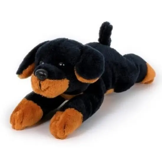 Heunec rottweiler knuffel - pluche - zwart/bruin - 13 cm - hond Snelle Levering
