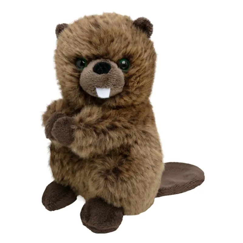 Koop Online Pluche bever knuffel - bruin - 19 cm - dierenknuffel
