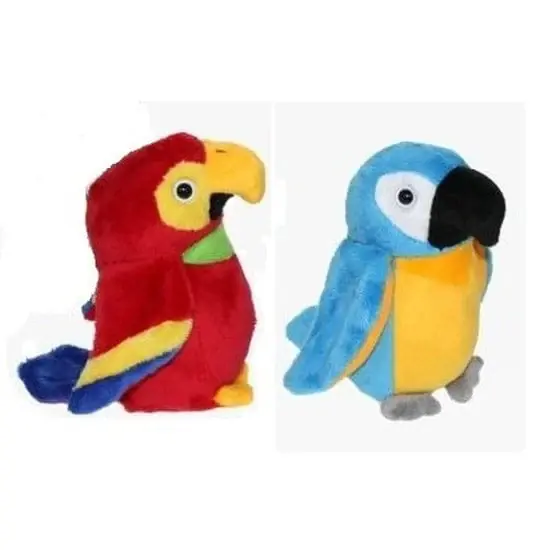 Set van 2 ara papegaai knuffels - pluche - 15 cm Op = Op