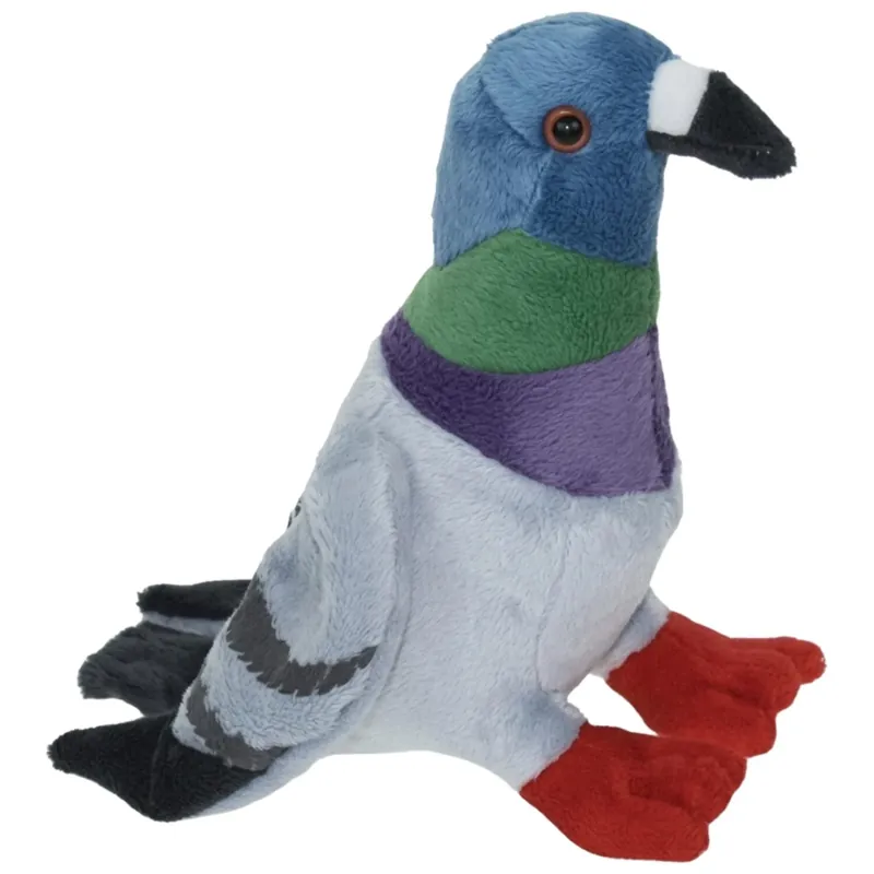 Knuffel duif - pluche - 19 cm - gekleurd - vogelknuffel - duiven - knuffeldier Lage Prijs