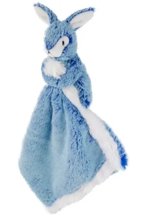 Blauw konijn/haas knuffeldoekje - pluche - 25 cm - babycadeau Goedkoop