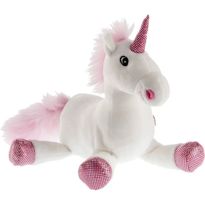 Pluche eenhoorn knuffel - wit/roze - 38 cm - speelgoed Korting