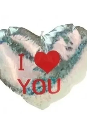 Korting Sierkussen hart - zilver - 14 cm - glimmend - I Love You