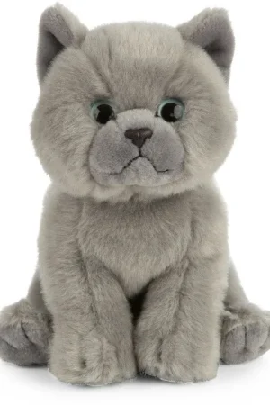 Dagaanbieding Living Nature Britse korthaar knuffel - grijs - pluche - 16 cm