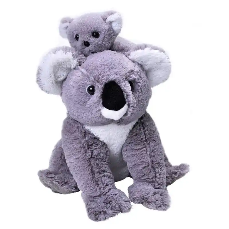Wild Republic koala knuffel met baby - pluche - grijs - 38 cm Uitverkoop