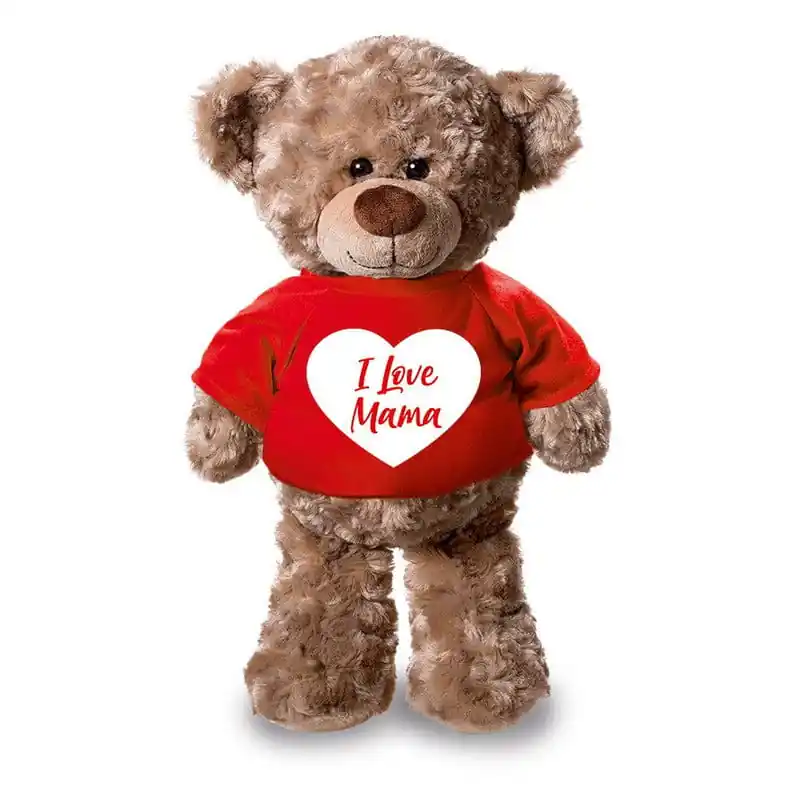Express Levering Teddybeer knuffel hartje - I love mama - pluche - 24 cm