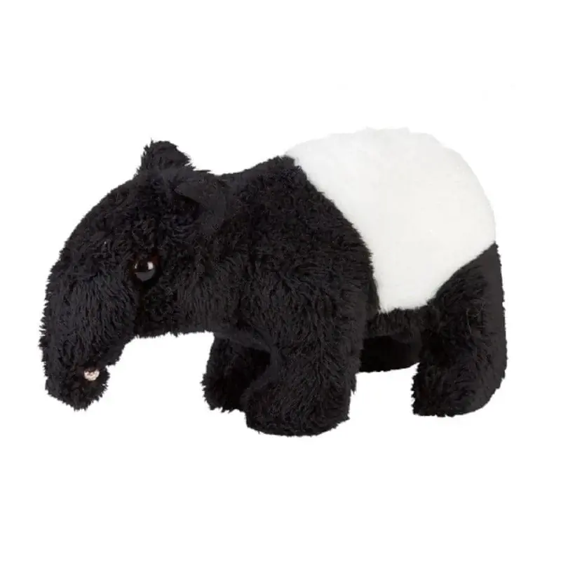 Superprijs Ravensden tapir knuffel - pluche - zwart/wit - 15 cm - jungle dieren