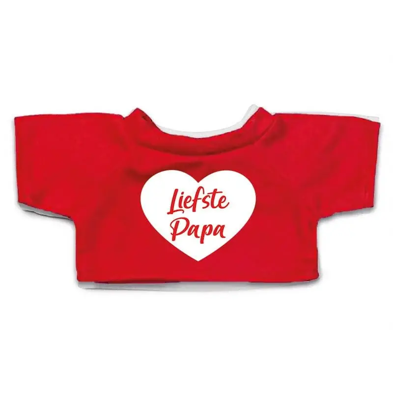 Knuffel kleding Liefste Papa - rood shirt - M - Clothies Express Levering