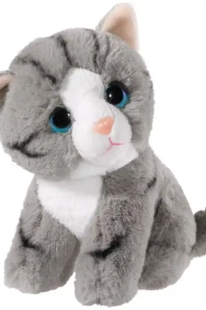 Grijze kat knuffel - pluche - 14 cm - zittend Alleen Vandaag