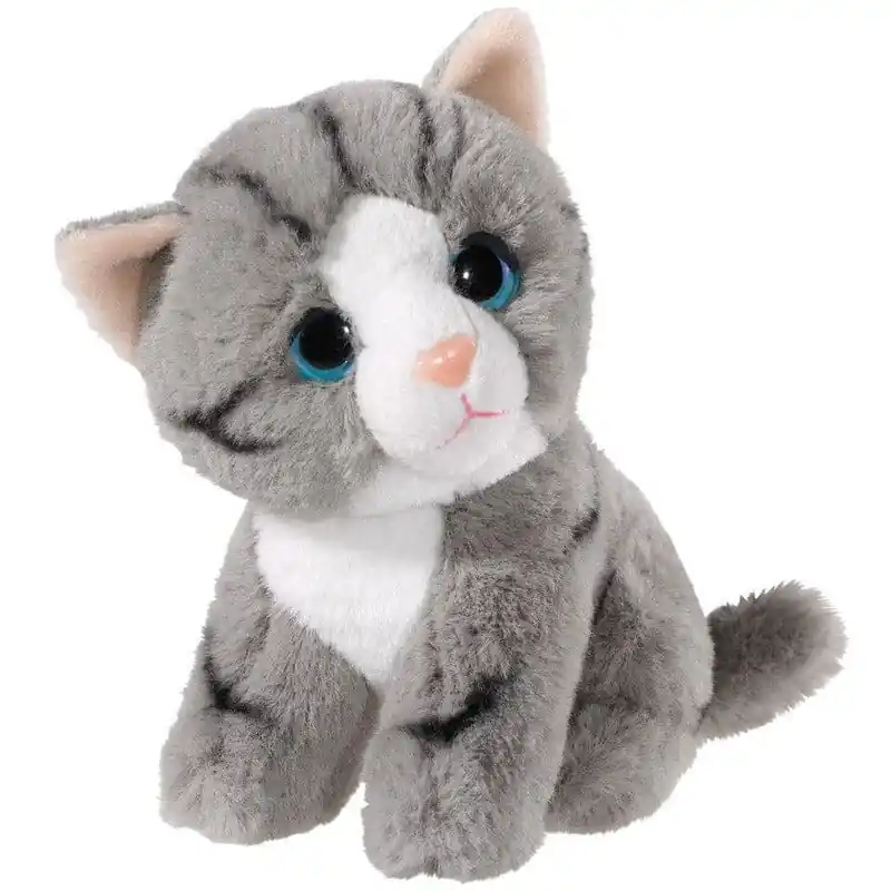 Grijze kat knuffel - pluche - 14 cm - zittend Alleen Vandaag