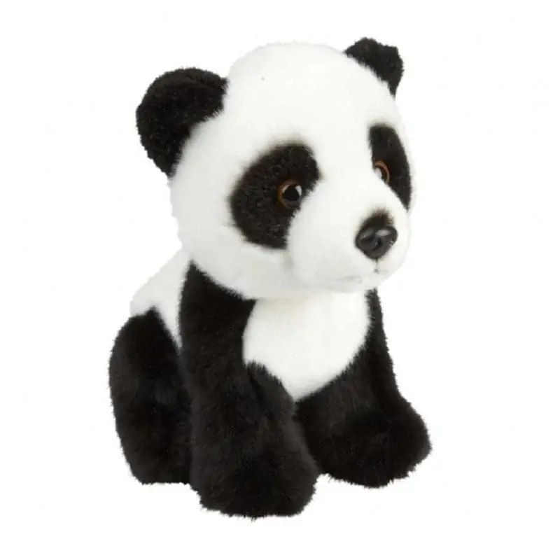 Ravensden panda knuffel - pluche - 18 cm - zwart/wit - knuffelbeer Op = Op