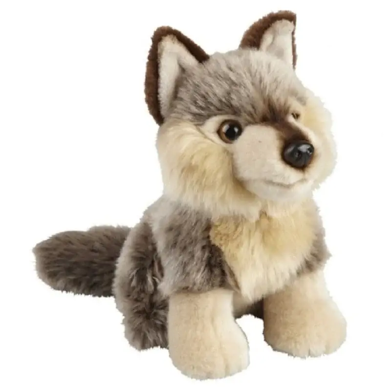 Pluche wolf knuffel - grijs - 18 cm - dierenknuffel Voordeelprijs