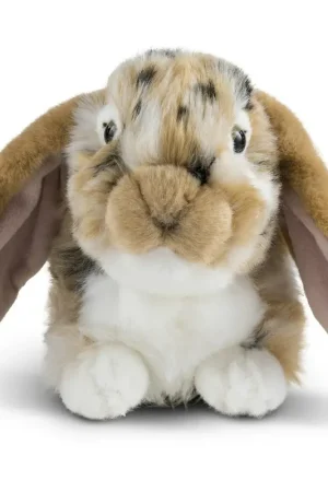 Pluche hangoor konijn knuffel - bruin/wit - 30 cm Actieprijs