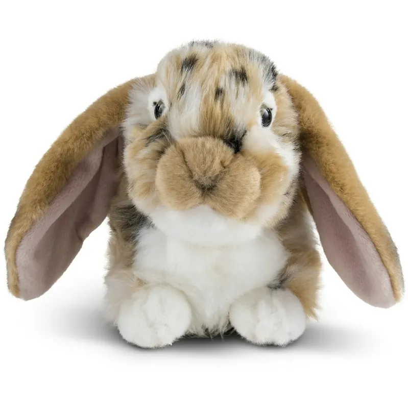 Pluche hangoor konijn knuffel - bruin/wit - 30 cm Actieprijs