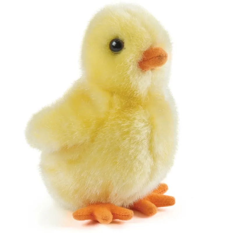 Gecertificeerd Living Nature - kuiken knuffel - pluche - geel - 12 cm - paaskuiken - speelgoed