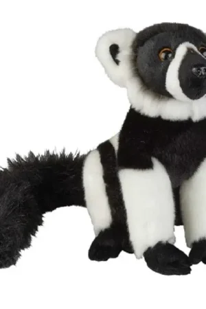 Vari/maki aap knuffel - pluche - zwart/wit - 28 cm Lage Prijs