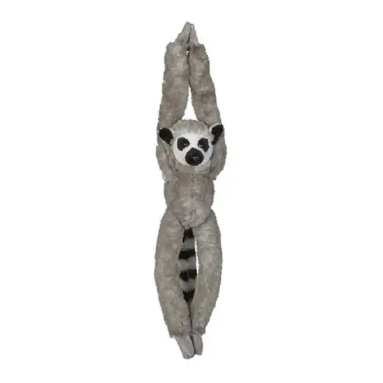 Actieprijs Ringstaart maki knuffel - pluche - grijs - 65 cm - hangend