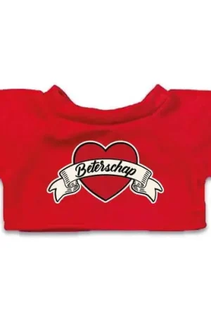 Beterschap hart shirt voor knuffel - rood - maat M Favoriet