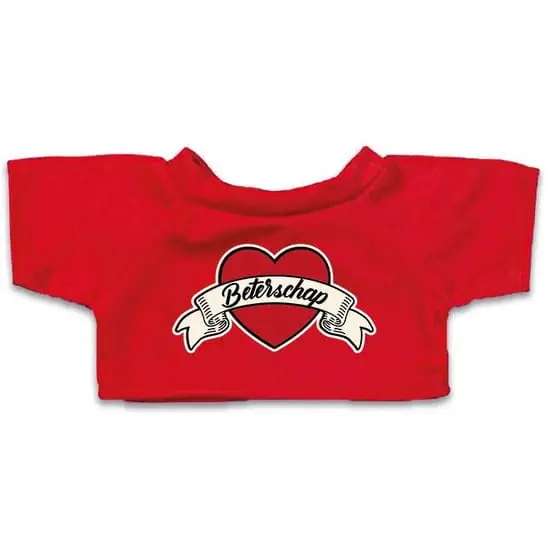 Beterschap hart shirt voor knuffel - rood - maat M Favoriet