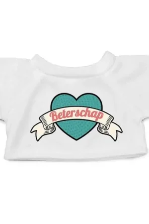 Bestel Nu Knuffelkleding Beterschap - retro hart t-shirt wit - M - Clothies