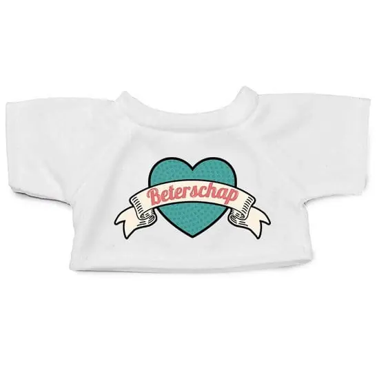 Bestel Nu Knuffelkleding Beterschap - retro hart t-shirt wit - M - Clothies