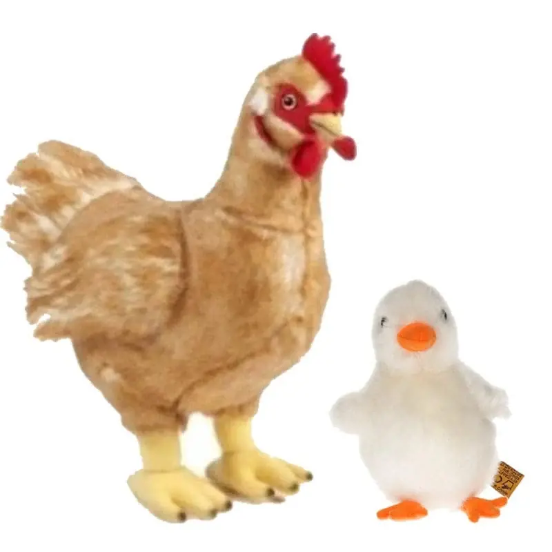 Laatste Versie Pluche kip en kuiken knuffel - boerderij - 12 cm en 35 cm