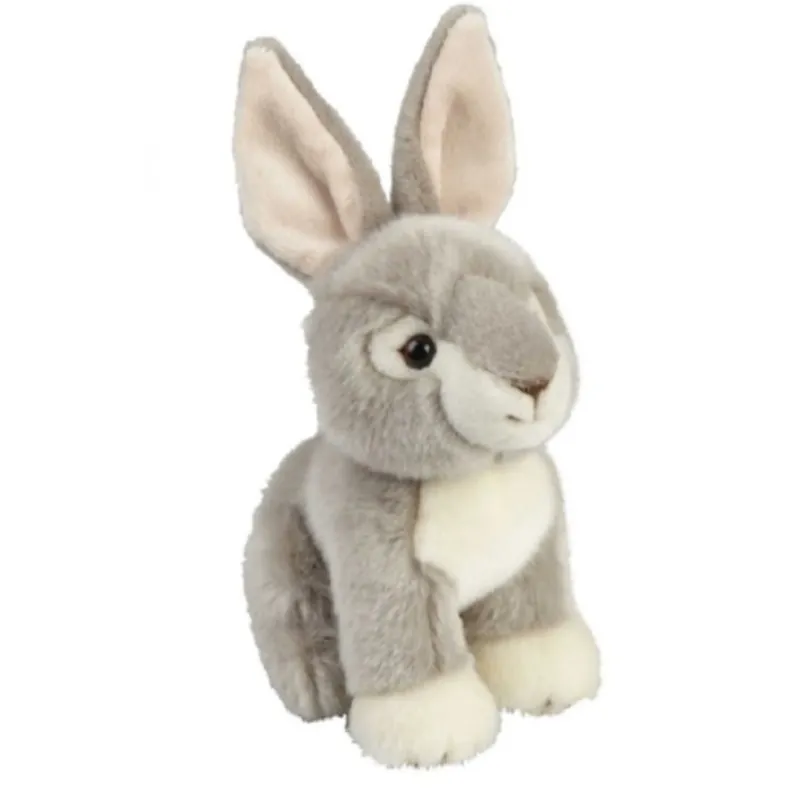 Ravensden konijn/haas knuffel - pluche - zittend - 18 cm Uitverkoop