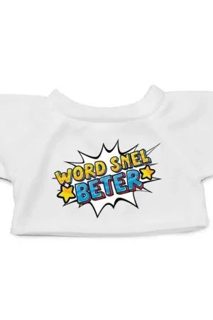 Clothies knuffelkleding Word snel beter - wit - T-shirt - maat M Goedkoop