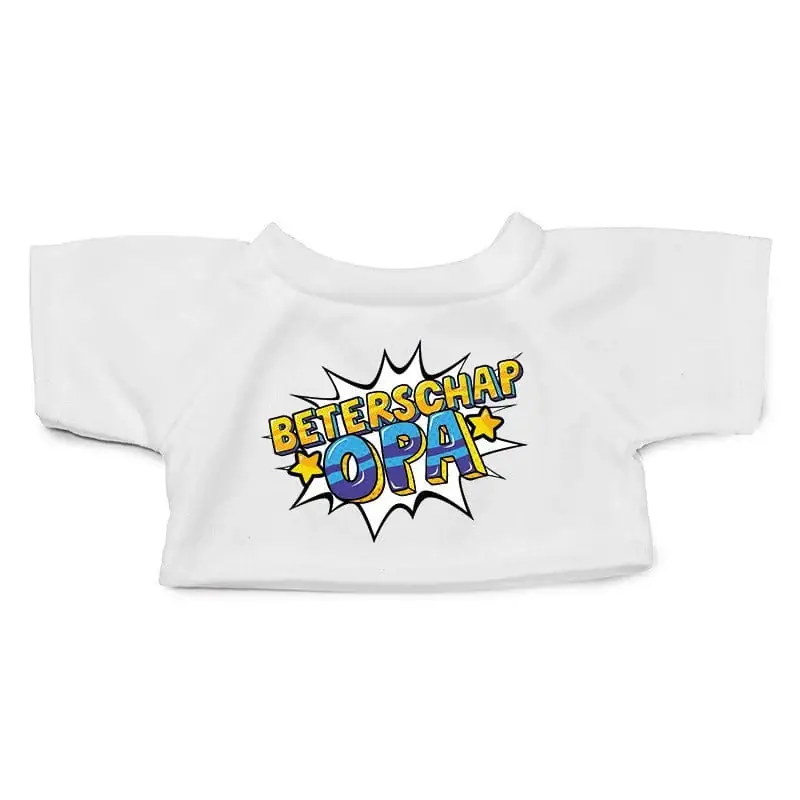 Seizoensaanbieding Knuffelkleding pop art - beterschap opa - T-shirt wit - M